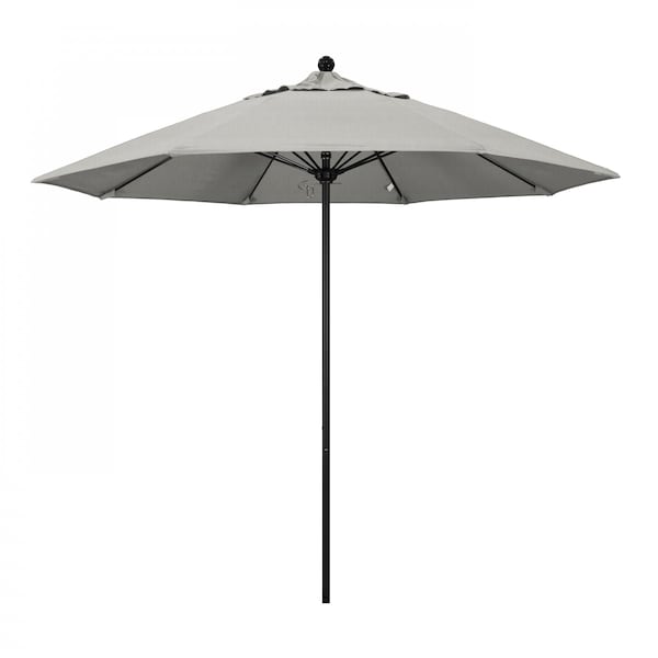 California Umbrella 9' Black Aluminum Market Patio Umbrella, Sunbrella Granite 194061335147 - main